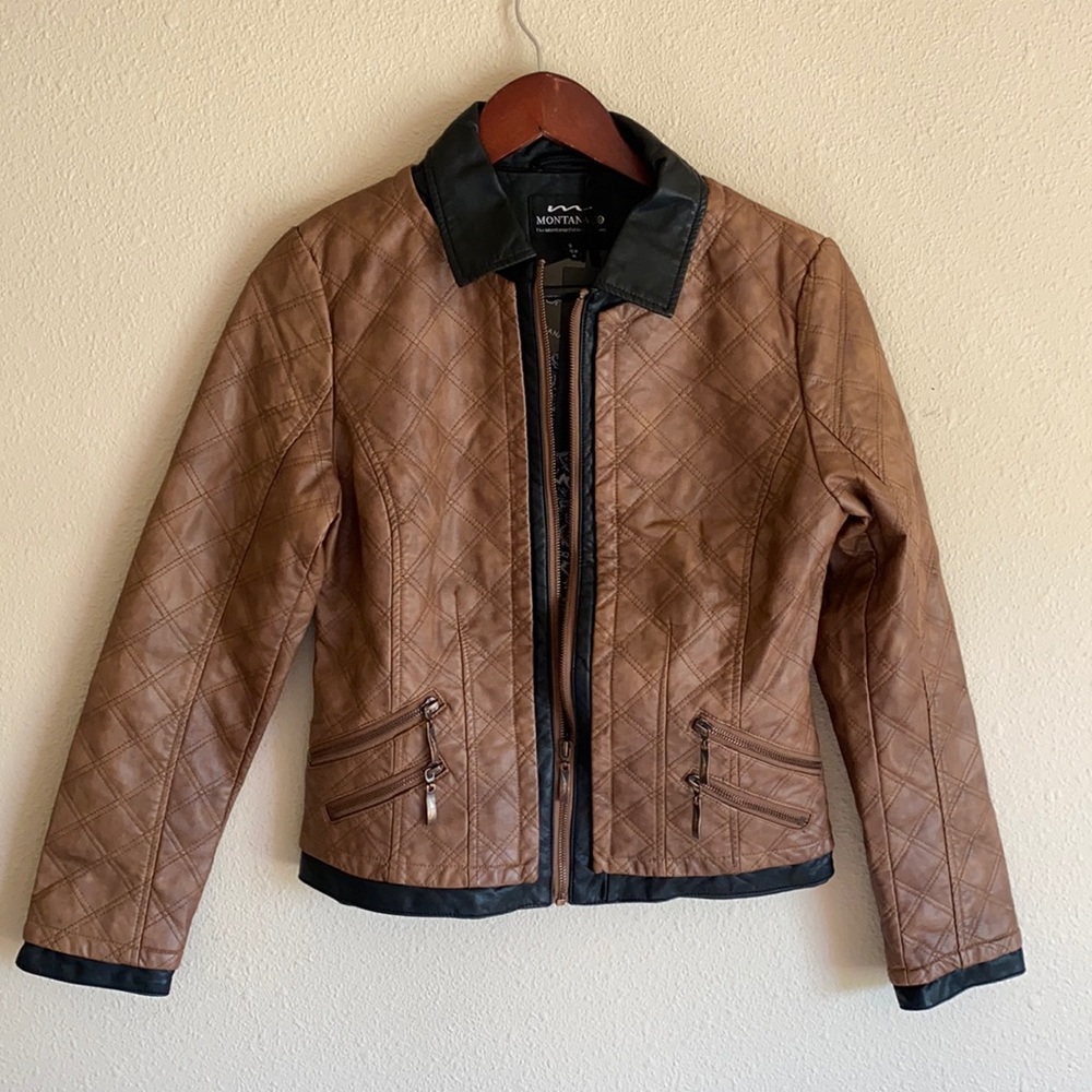 Brown faux leather jacket